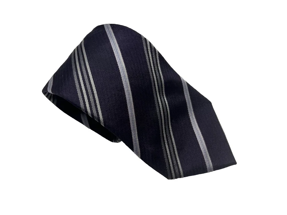 Giorgio Armani Men's Purple Striped Necktie 100% Silk Made In Italy 59.5